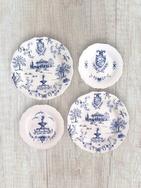 Sur La Table Toscana Blue La Fattoria 4 Piece Place Setting Italy Discontinued